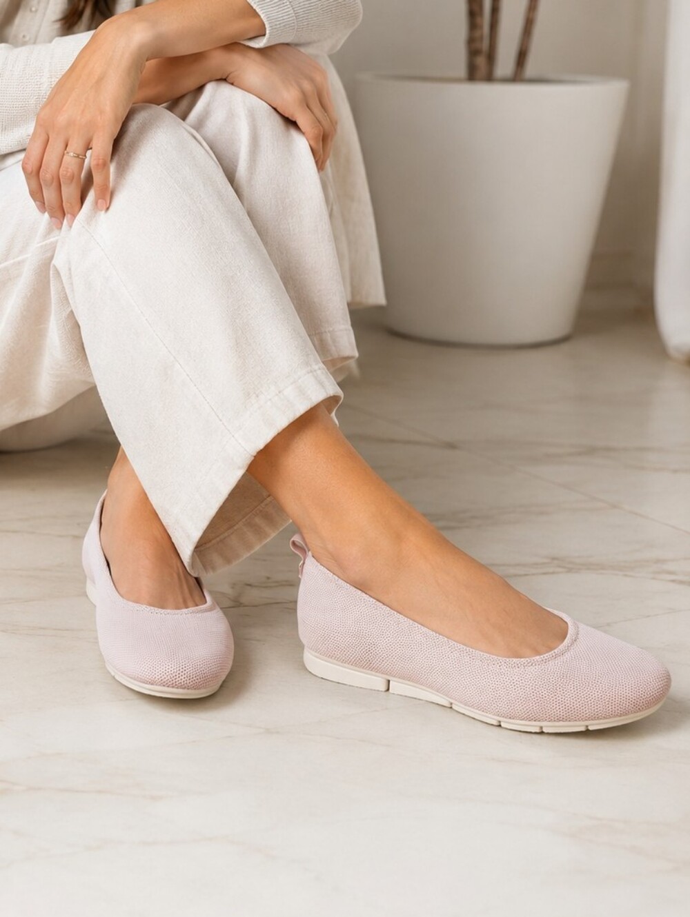 Dr. Scholl’s Blush Pink Knit Ballet Flats Women’s Size 8.5 NWOB